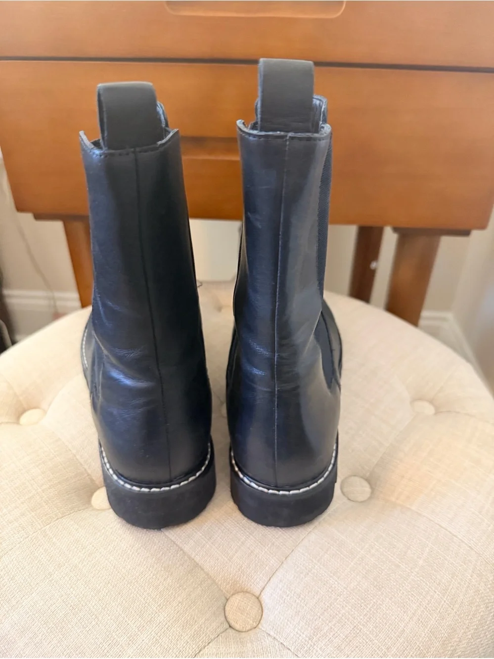 J. Crew Black Chelsea Lug Boots